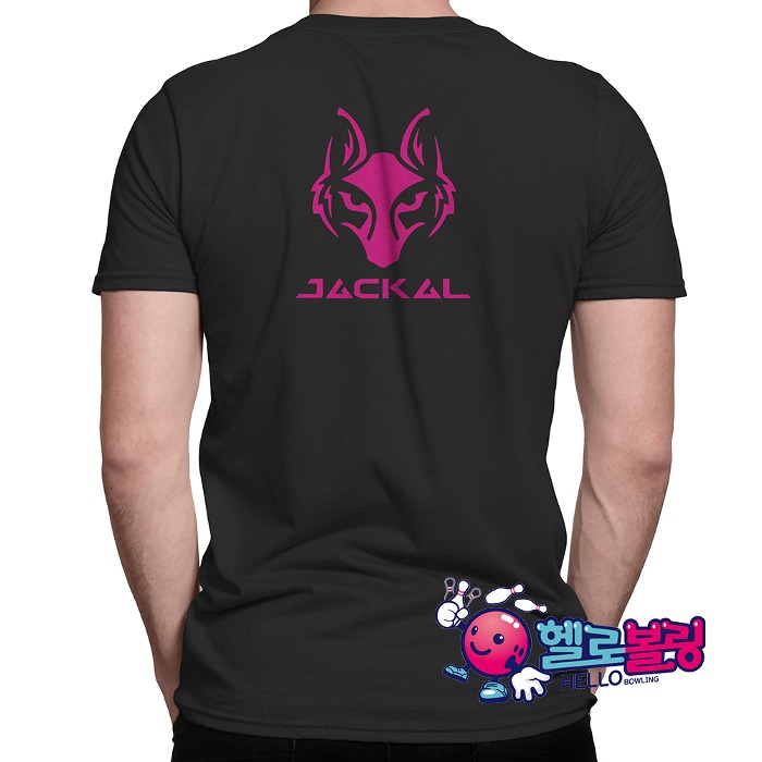 [주문시 회원 할인!]모티브 자칼 라운드 티셔츠볼링 티셔츠 [블랙/핑크]남여 공용 / 단체복 인쇄 가능