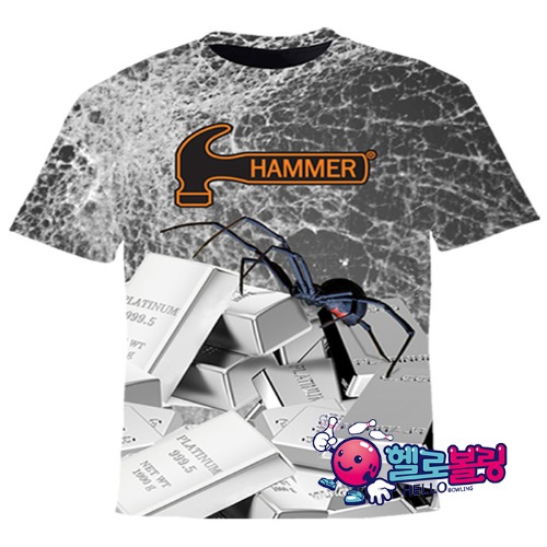 [한달간 초특가 세일!]H-19 햄머 전사 로고 티셔츠라운드 볼링 티셔츠 [스파이더]남여 공용 / 기능성 원단